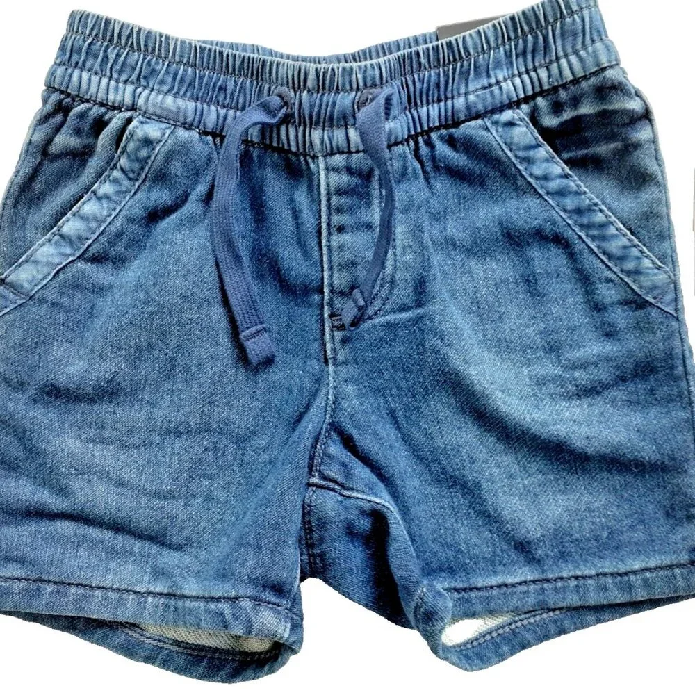 Baby Gap Denim Shorts Pull On Elastic Waist Jean Boys Girls 18-24 Months New